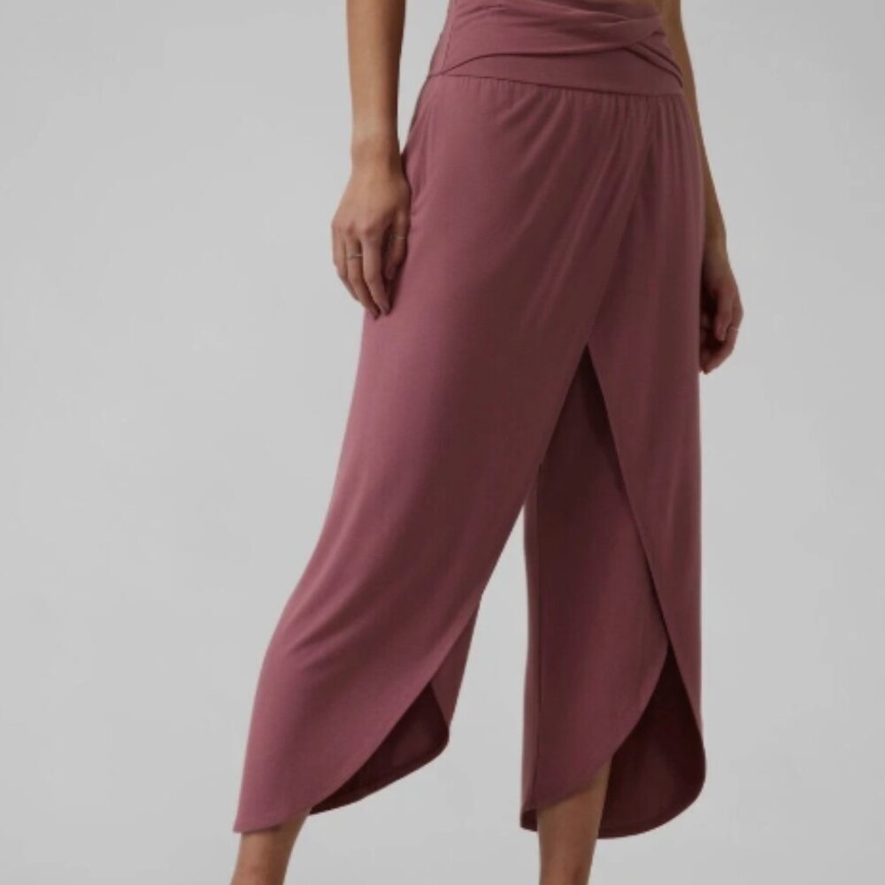 Athleta Release Yoga Open Wide Leg Pants Rose Mauve - M